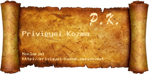 Privigyei Kozma névjegykártya
